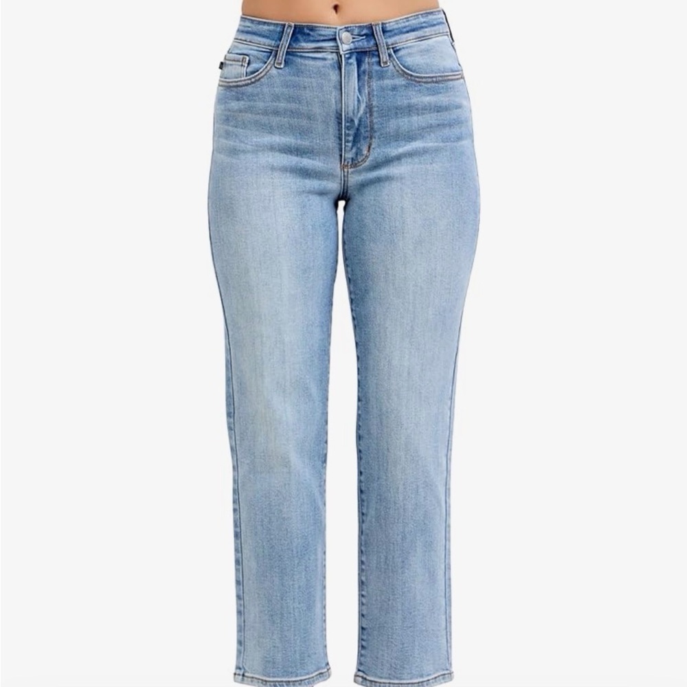 Judy Blue Light Blue High-Rise Straight Leg Jeans Size 28